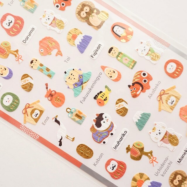 吉祥物 日本特產系列 和紙貼紙｜日本Kamio