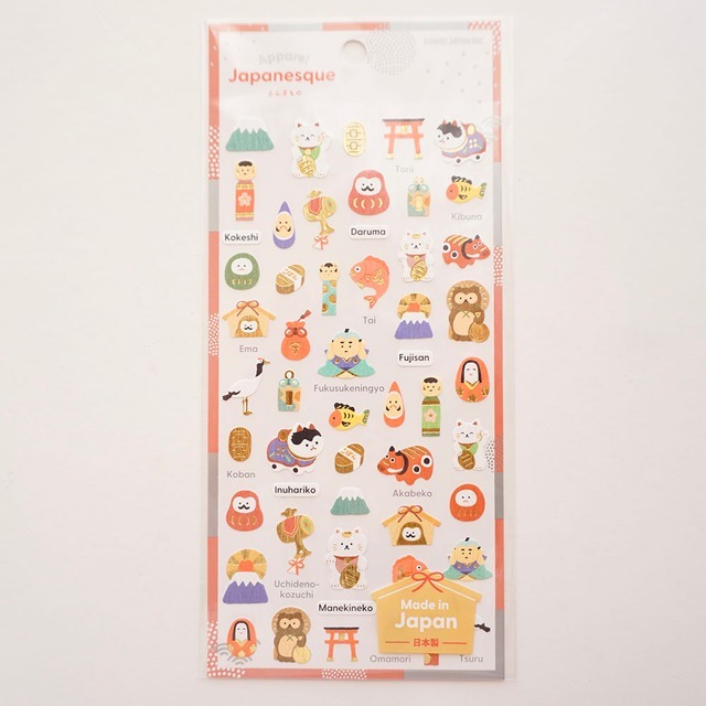 吉祥物 日本特產系列 和紙貼紙｜日本Kamio