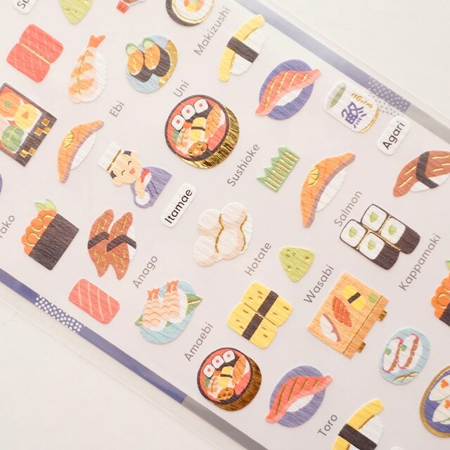 壽司 日本特產系列 和紙貼紙｜日本Kamio