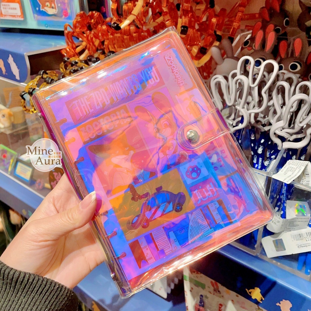 動物方城市 Zootopia 透明桃紅 線圈 筆記本 記事本 -上海迪士尼樂園