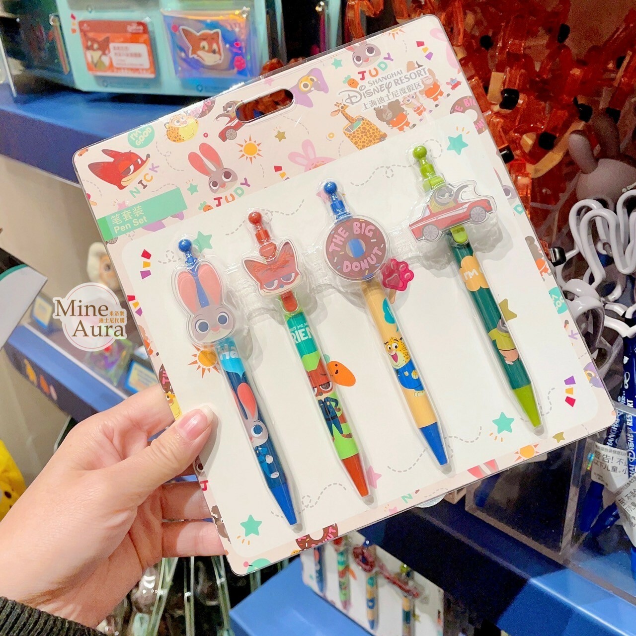 動物方城市 Zootopia 角色集合 立體大頭造型 圓珠筆 4入組 文具用品 -上海迪士尼樂園