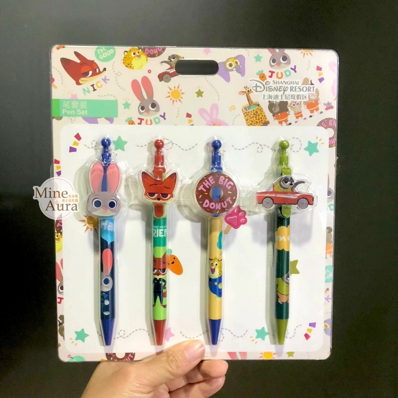 動物方城市 Zootopia 角色集合 立體大頭造型 圓珠筆 4入組 文具用品 -上海迪士尼樂園