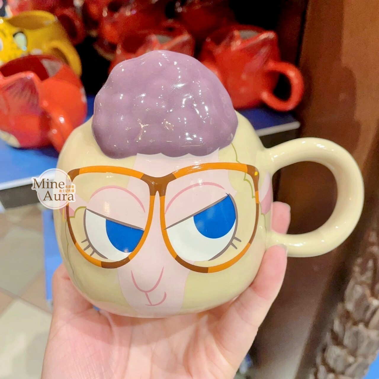 副市長 羊咩咩 Dawn Bellwether 立體大頭造型 陶瓷馬克杯 水杯 動物方城市 Zootopia -上海迪士尼樂園