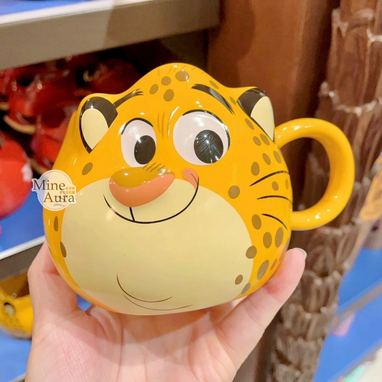 洪金豹 Benjamin Clawhauser 立體大頭造型 陶瓷馬克杯 水杯 動物方城市 Zootopia  -上海迪士尼樂園