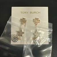 [S] TORY BURCH BRITTEN CELESTIAL LINEAR EARRING,TORY GOLD/TORY SILVER, 153908-961 (STB407)