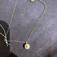 [S] TORY BURCH PEARL CHAIN NECKLACE,ROSE, 60271-666 (STB408)