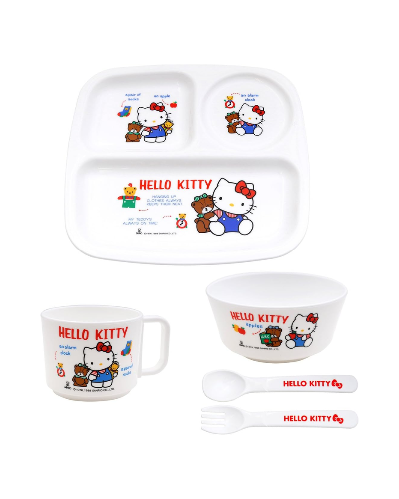 Kitty 兒童塑膠五件式餐具