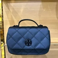 [S] TORY BURCH WILLA MATTE MINI TOP HANDLE BAG,BLACK, 153400-001 (STB412)
