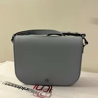 [S] TORY BURCH EMERSON SAFFIANO LEATHER CROSSBODY BAG,POWDER BLUE, 134839-414 (STB417)