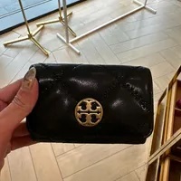 [S] TORY BURCH WILLA CARD CASE,BLACK, 150075-001 (STB420)