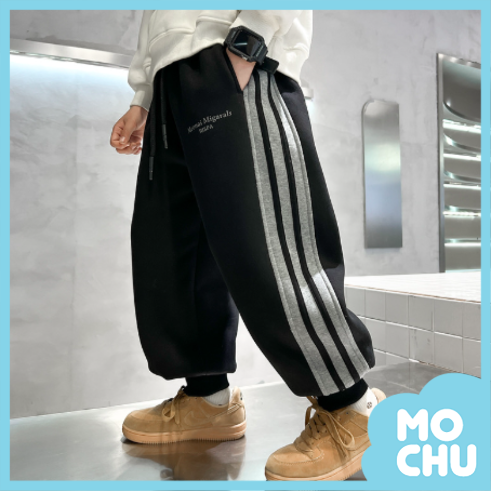 羊羔絨線條縮口褲（二色）