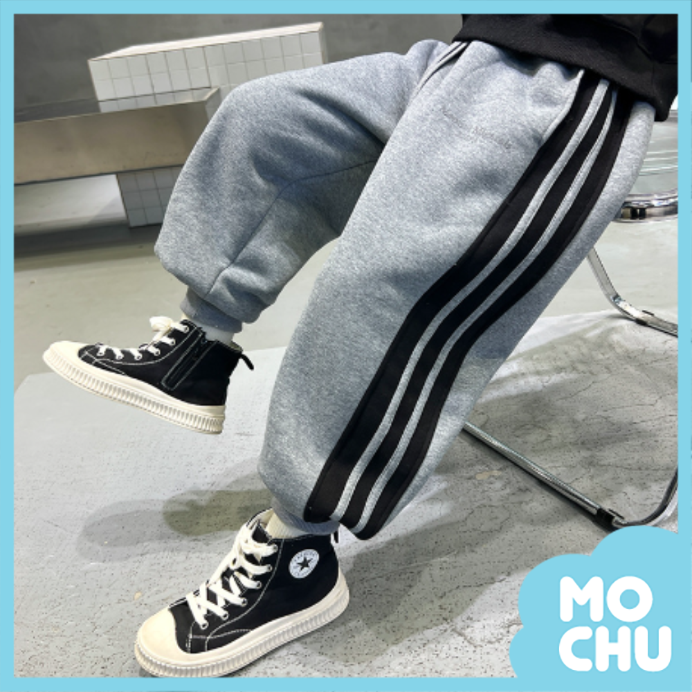 羊羔絨線條縮口褲（二色）