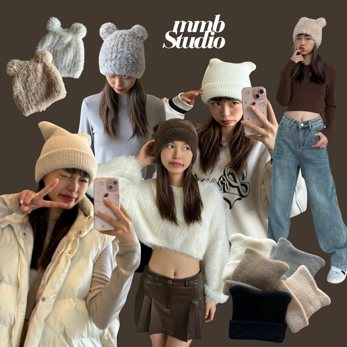 東大門毛毛小耳帽三款