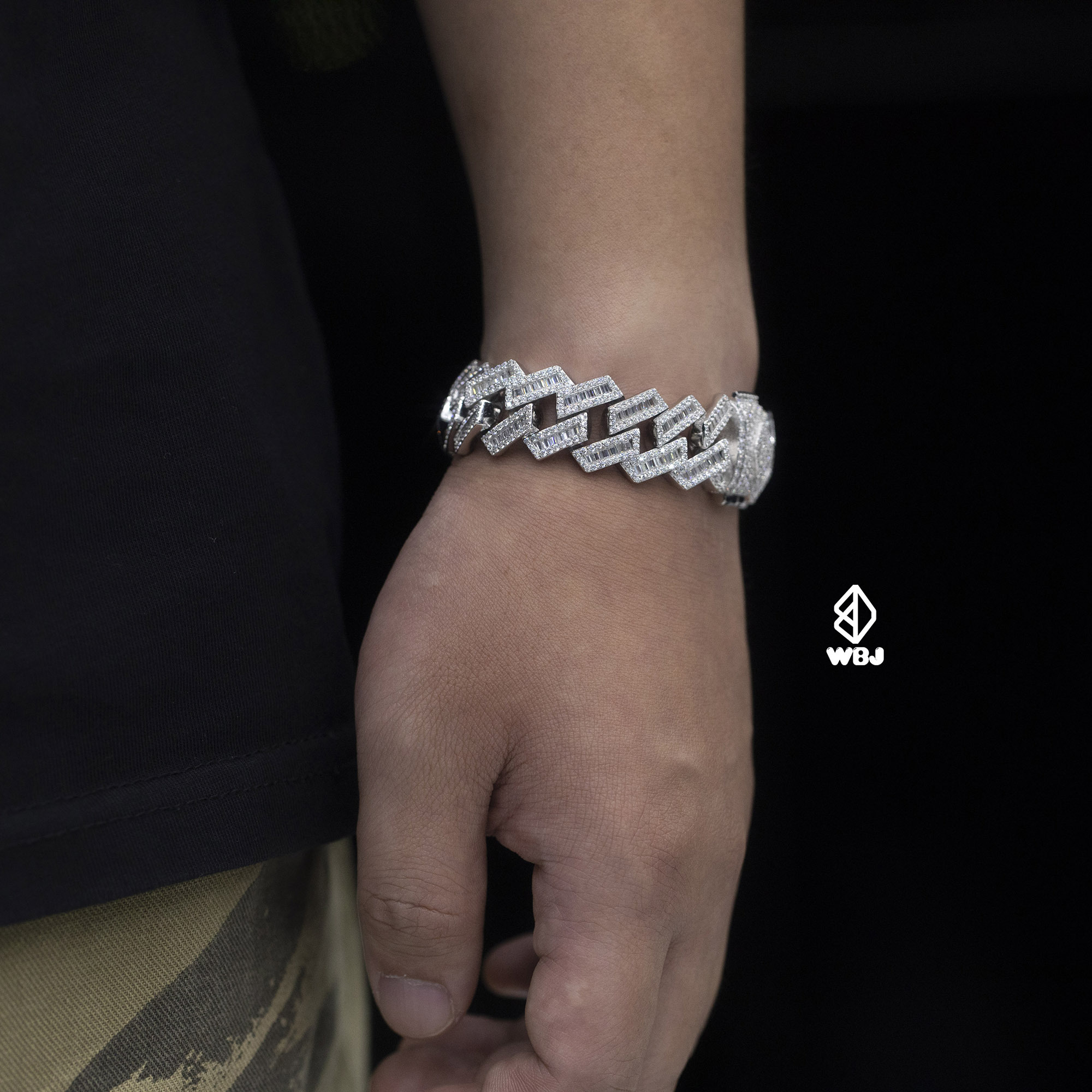 17mm 菱形T方古巴手鍊