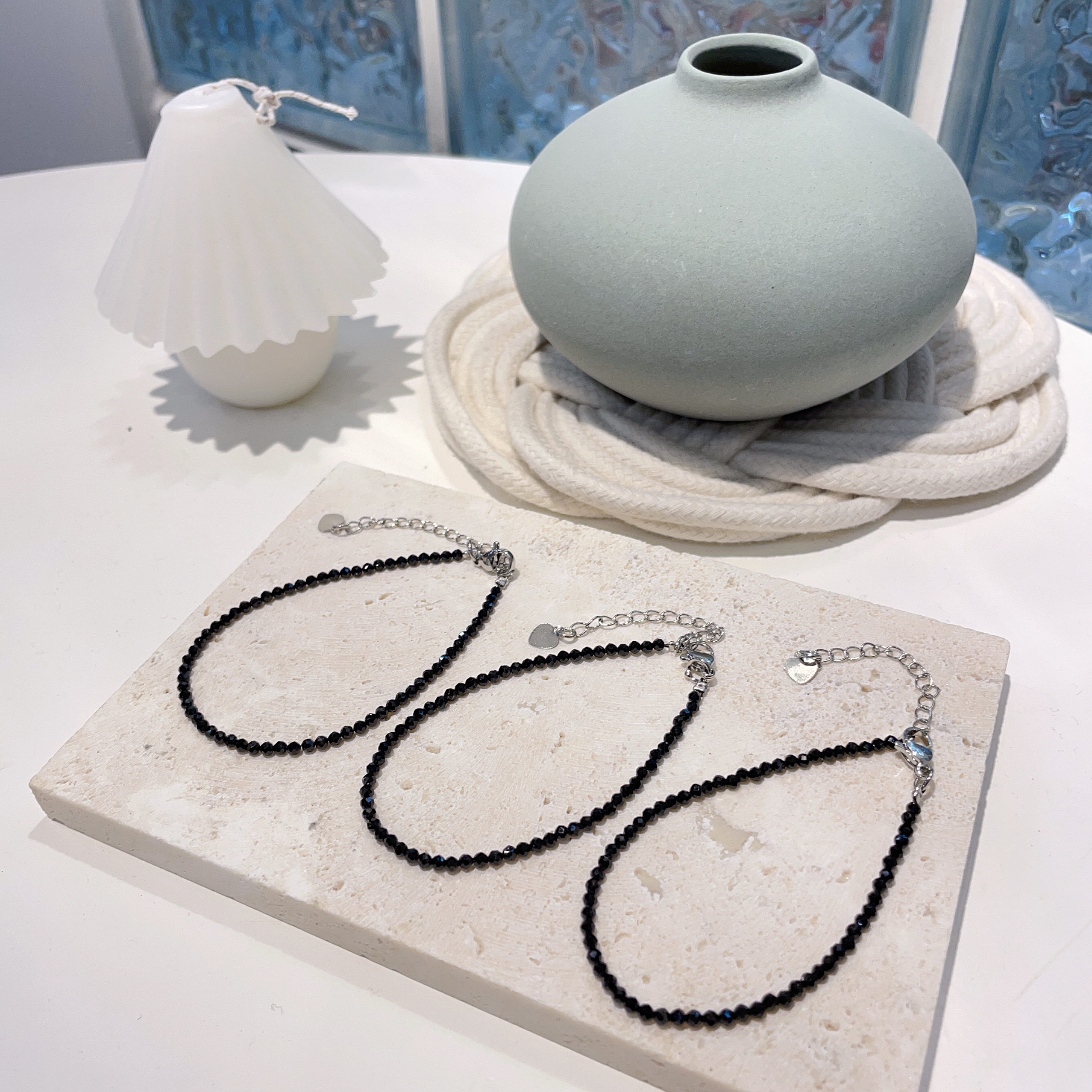 黑尖晶切割手鏈