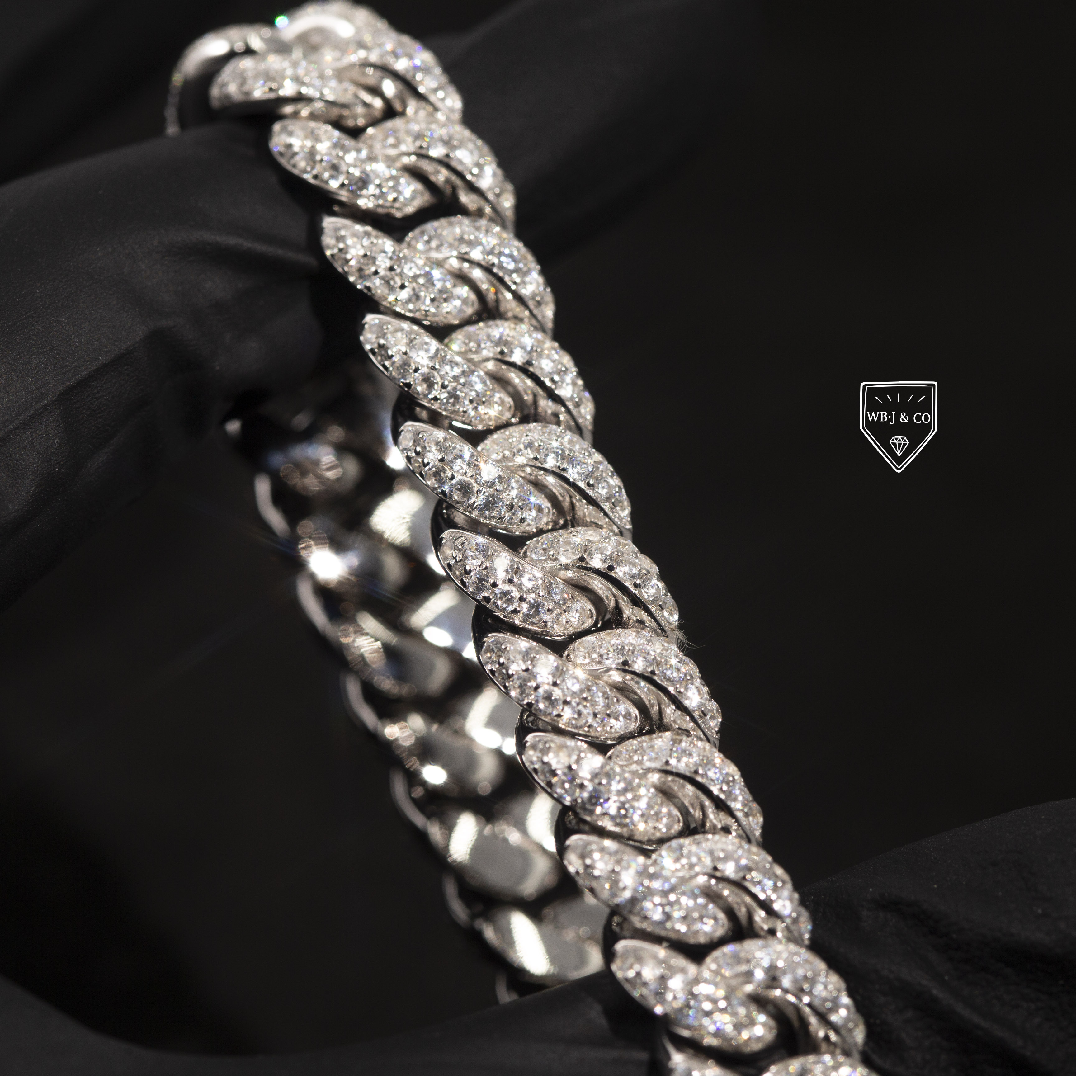 12mm 滿鑲古巴手鍊