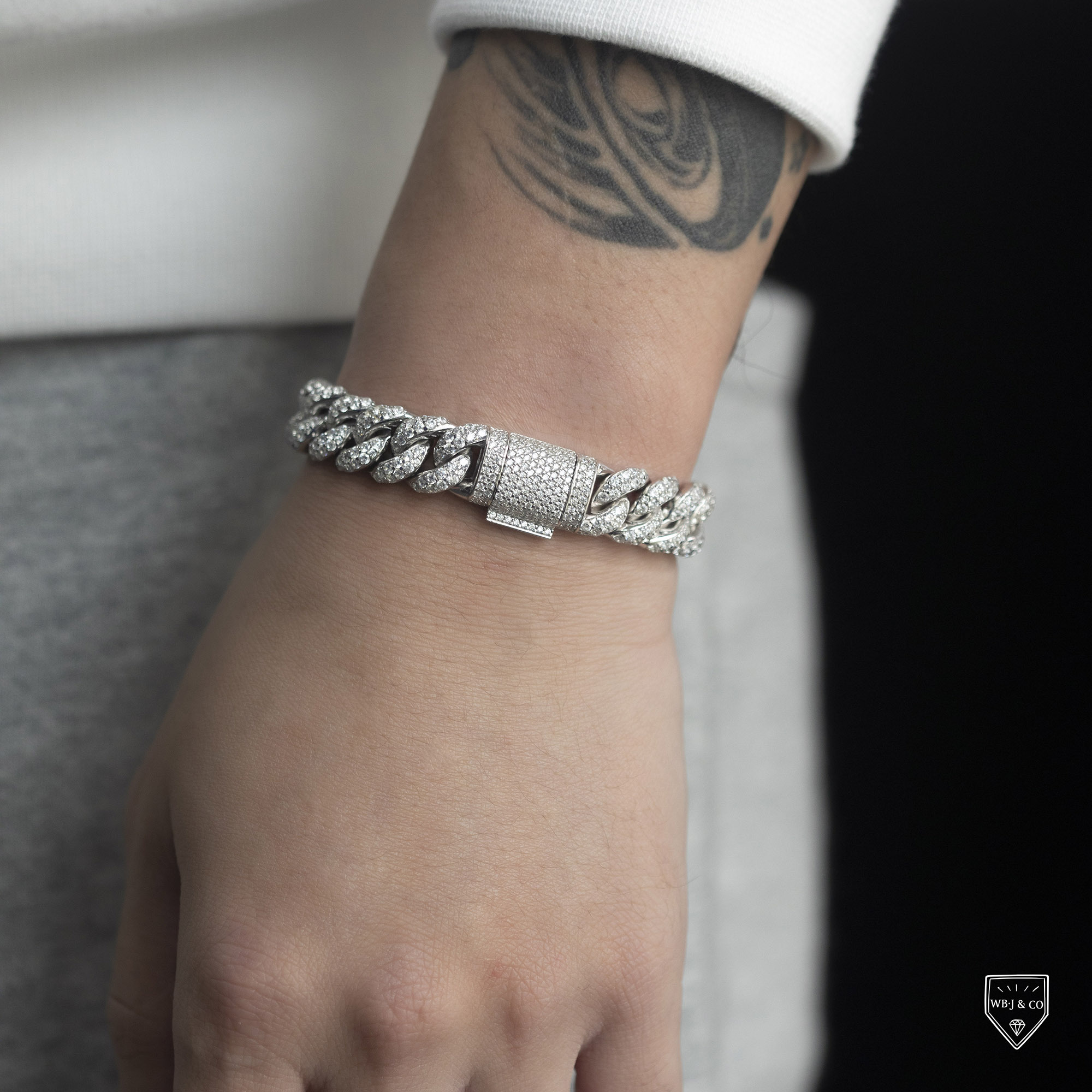 12mm 滿鑲古巴手鍊