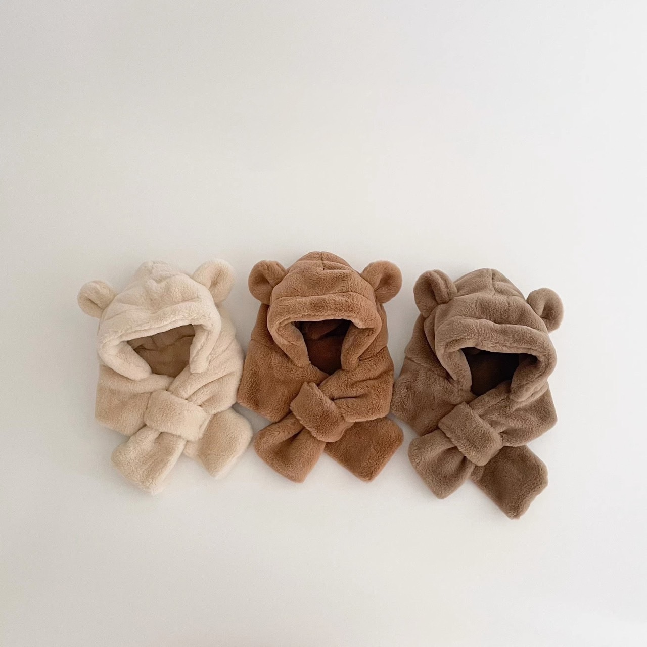 小熊/兔兔暖呼呼帽子圍巾帽