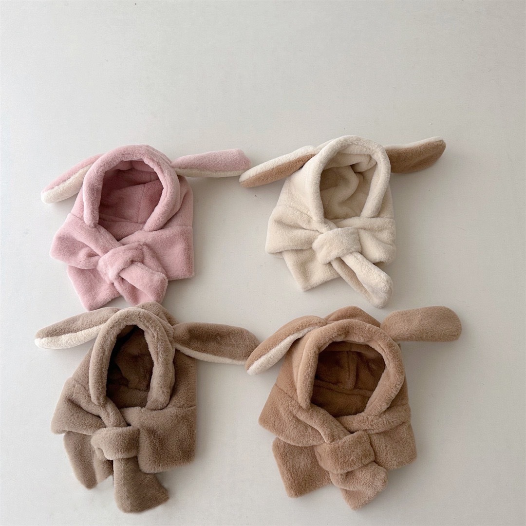 小熊/兔兔暖呼呼帽子圍巾帽