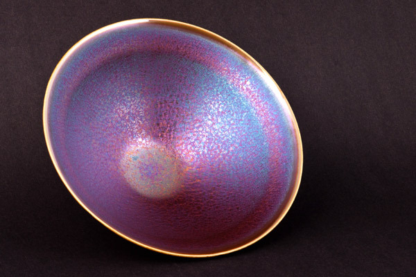 鹿港窯禮品館│辛可窯 繁星熠熠 魅惑紫金-紫金天目大鬥笠茶碗 劉峰雄 創作