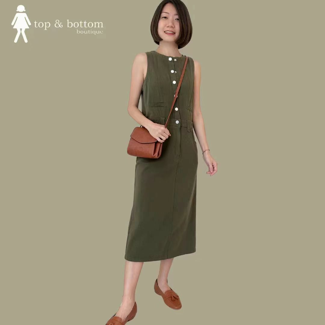 DENIM BUTTON SHIFT DRESS