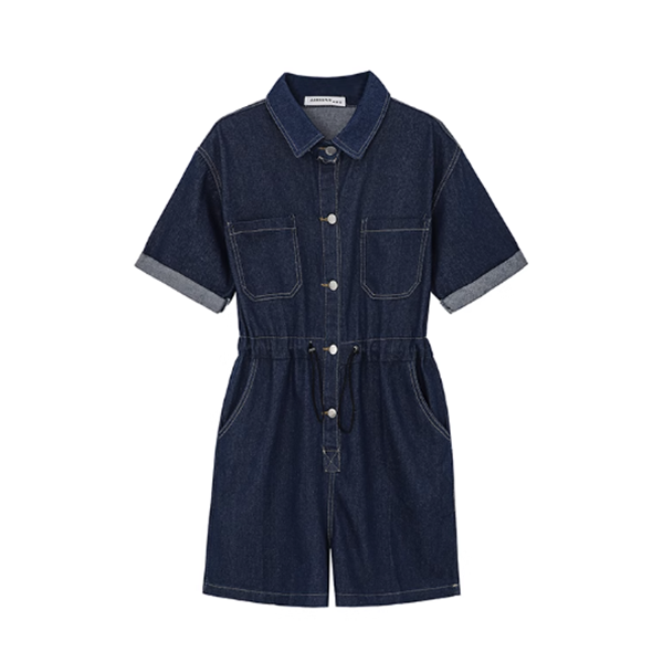 short denim jumpsuit