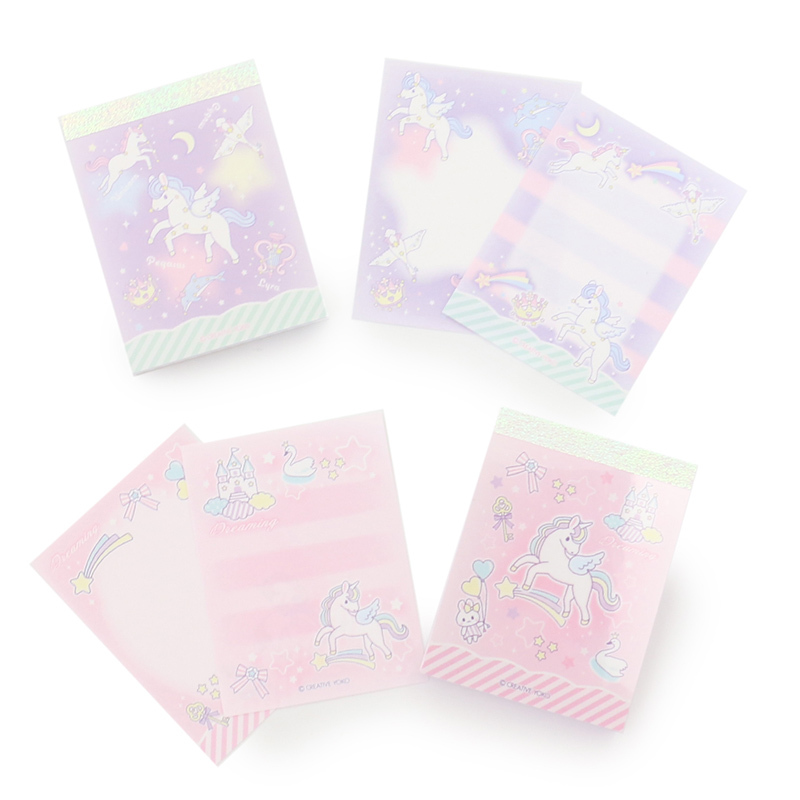 【日本Mother Garden 】迷你便條紙 獨角獸繪 粉色