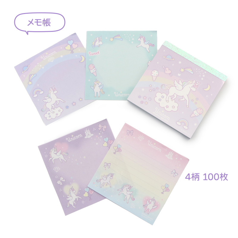 【日本Mother Garden 】方形便條紙  獨角獸繪