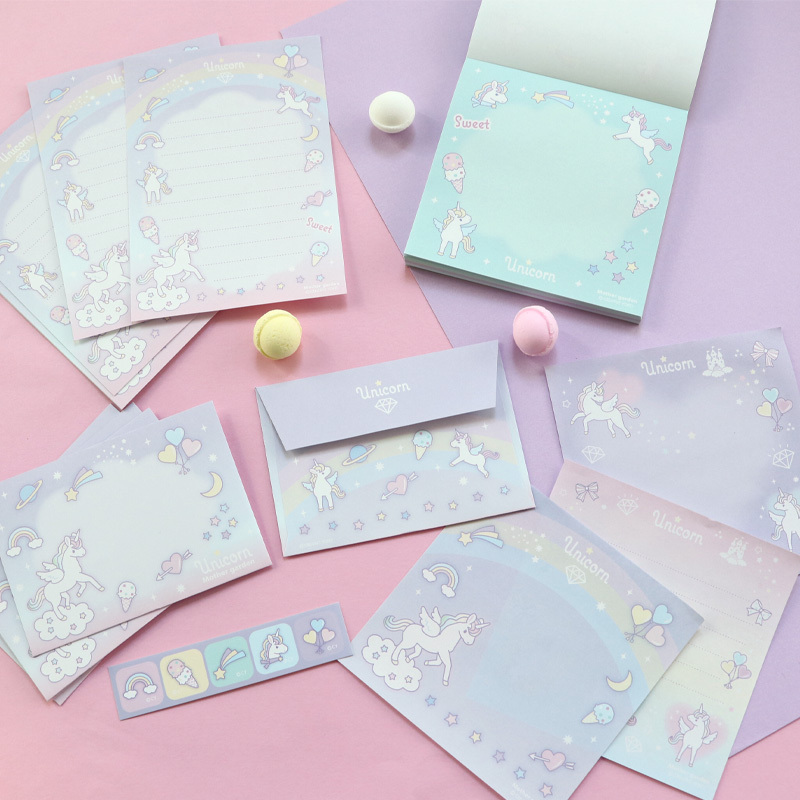 【日本Mother Garden 】方形便條紙  獨角獸繪