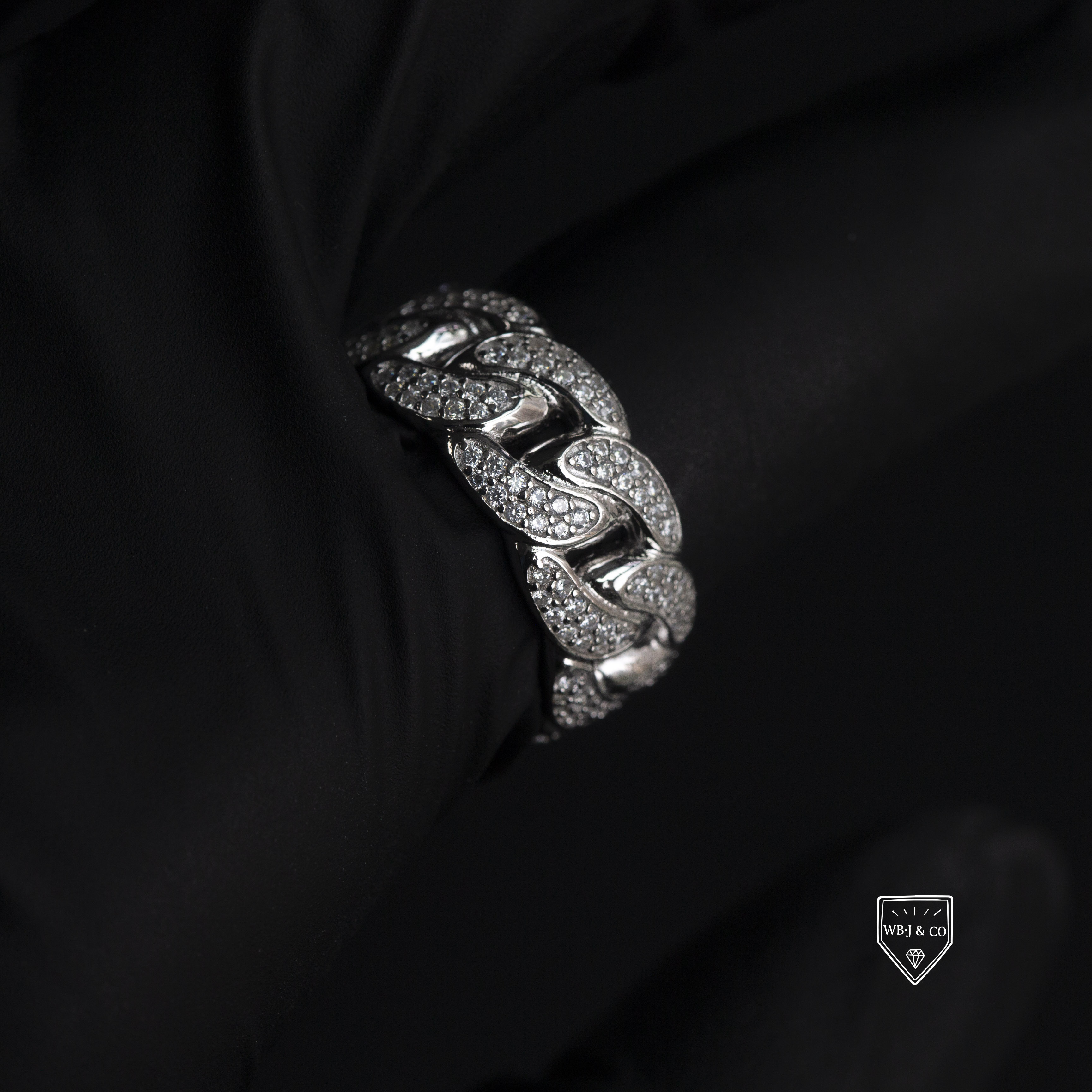 經典滿鑲古巴戒指 8mm/10mm