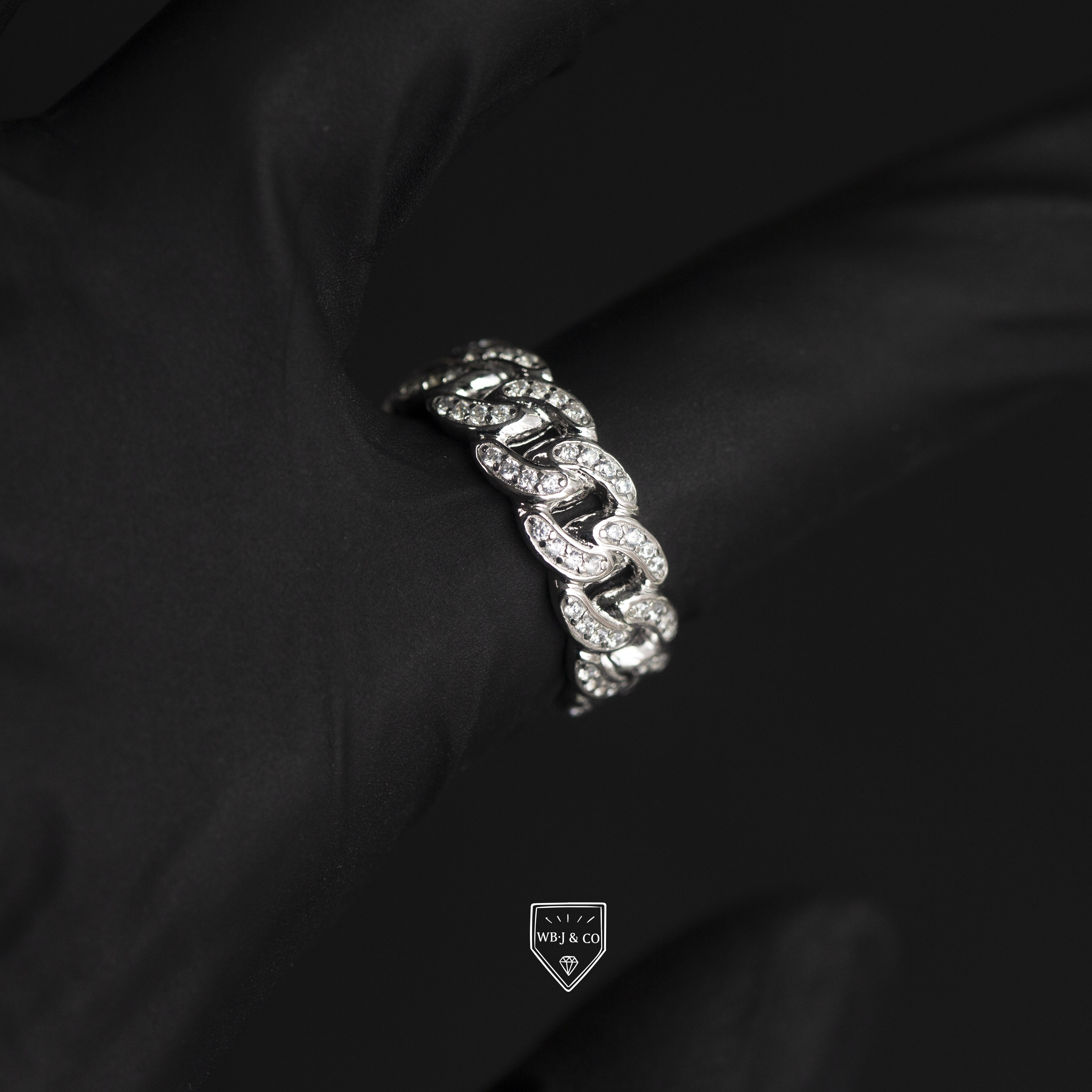 經典滿鑲古巴戒指 8mm/10mm