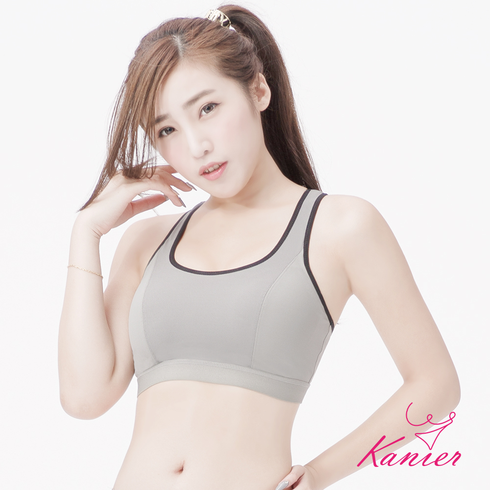 【Kanier卡妮兒】3M吸溼排汗布挖背後扣運動內衣【2593 灰色 -AB罩杯 M / L / XL / XXL(Q) | CD罩杯 M / L / XL / XXL(Q) / XXXL(EQ)】