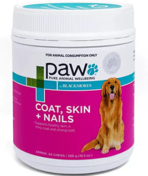 PAW 狗用 毛髮、指甲及皮膚健康咀嚼片 300g 60粒裝