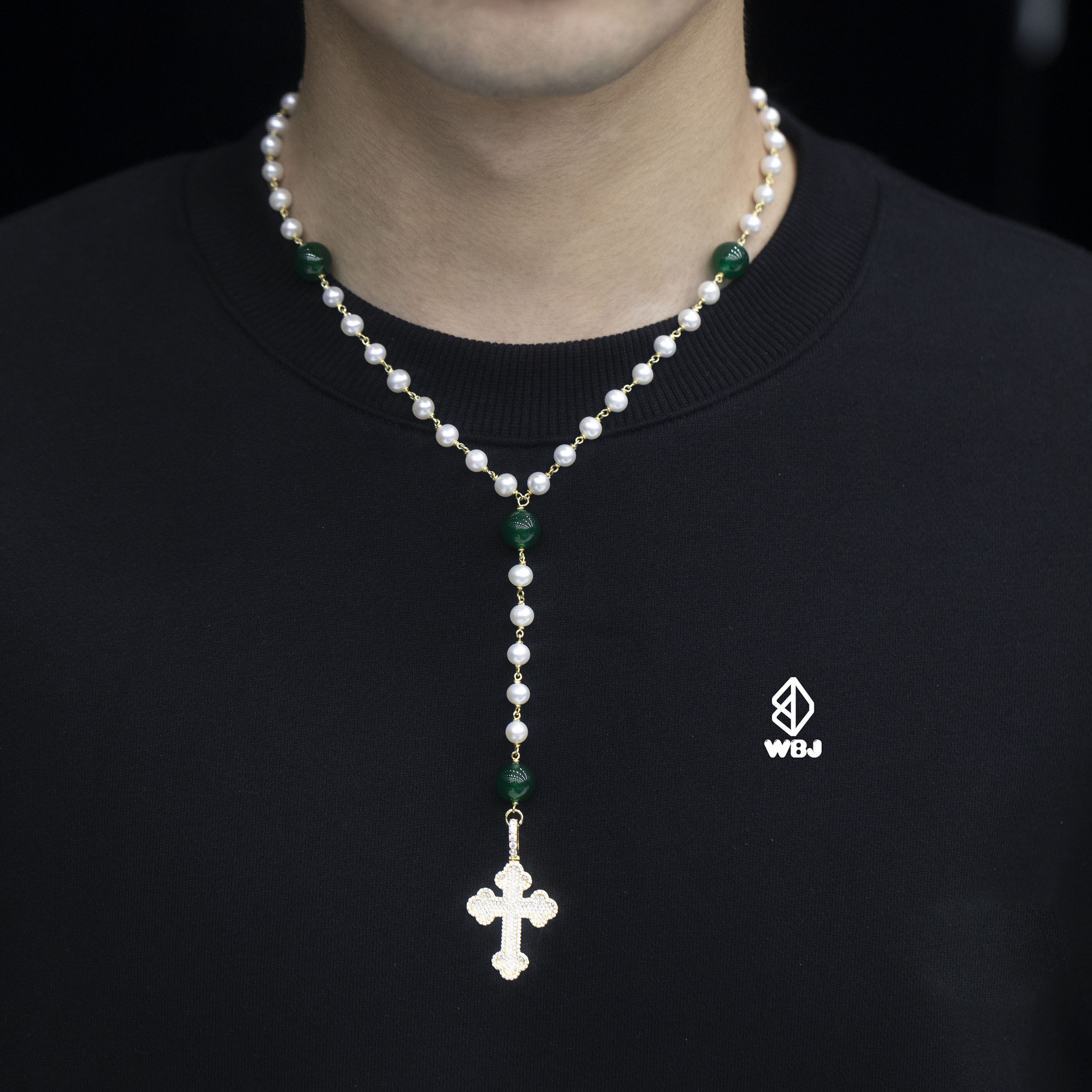 珍珠玉隨十字套鍊