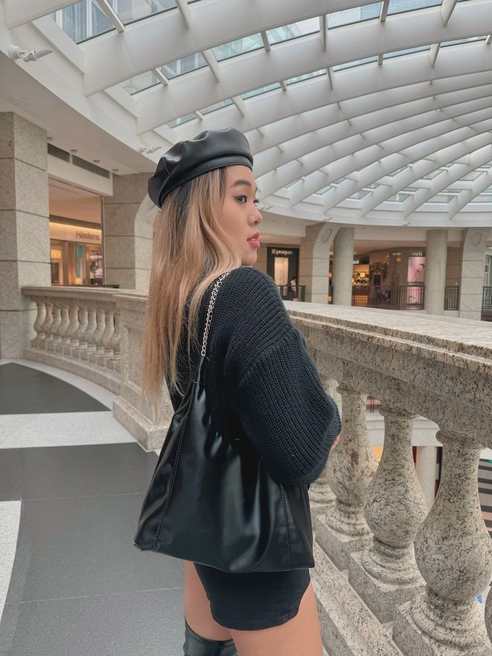 美式皮質貝雷帽