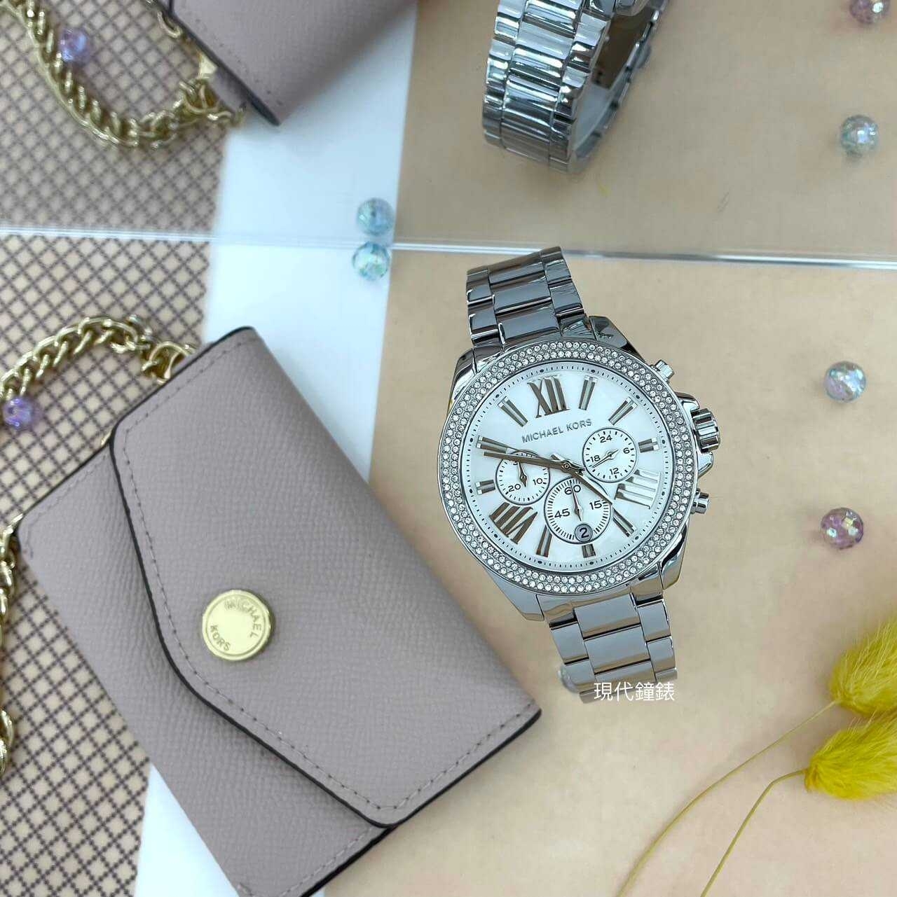 【MICHAEL KORS】閃耀三眼計時晶鑽腕錶 MK7429 42mm 現代鐘錶