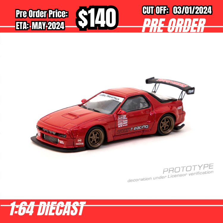 PO-$140 * Tarmac * 1:64 Pandem Mazda RX-7 FC3S Red [OD21/12]