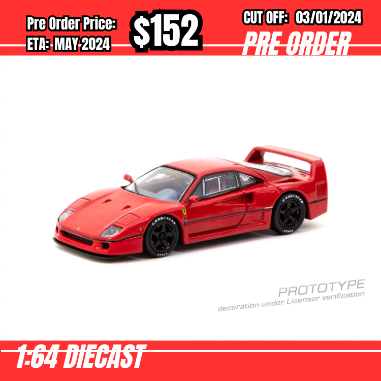 PO-$152 * Tarmac * 1:64 Ferrari F40 Lightweight Red [OD21/12]