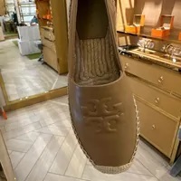 [S] TORY BURCH EVERLY LEATHER ESPADRILLE,TIRAMISU, 143462-227 (STB446)