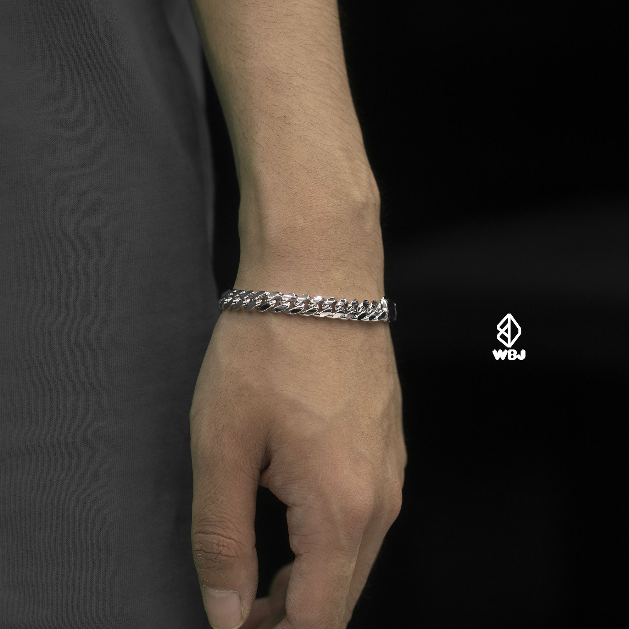 7mm 素面古巴手鍊