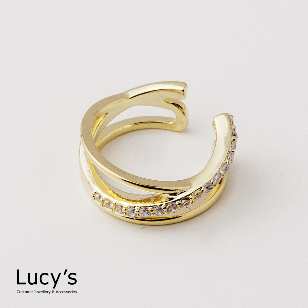 流線排鑽 耳骨夾 (三色) (111778/111779/111780)