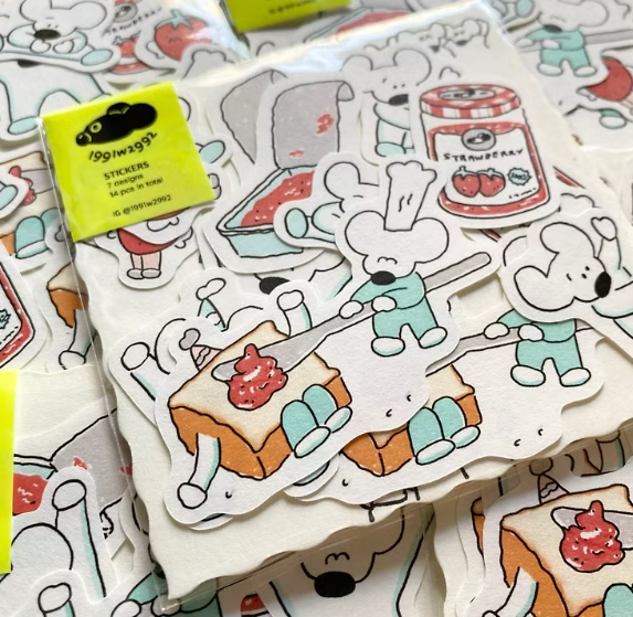 美術紙貼紙包 草莓果醬 抹醬吐司｜1991w2992 台灣