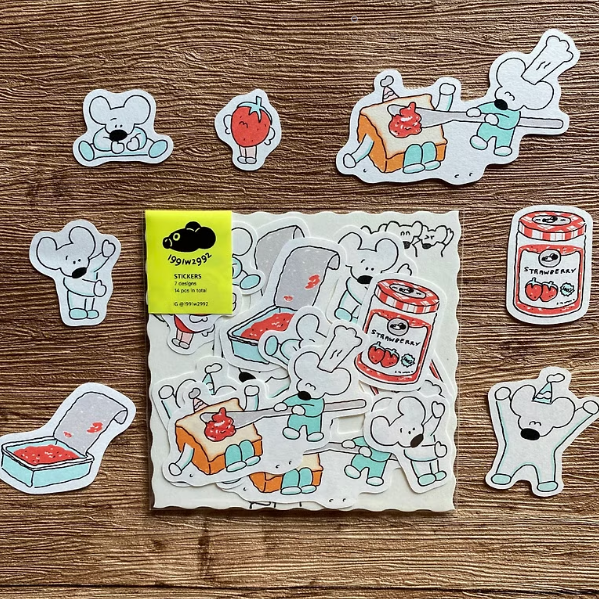 美術紙貼紙包 草莓果醬 抹醬吐司｜1991w2992 台灣