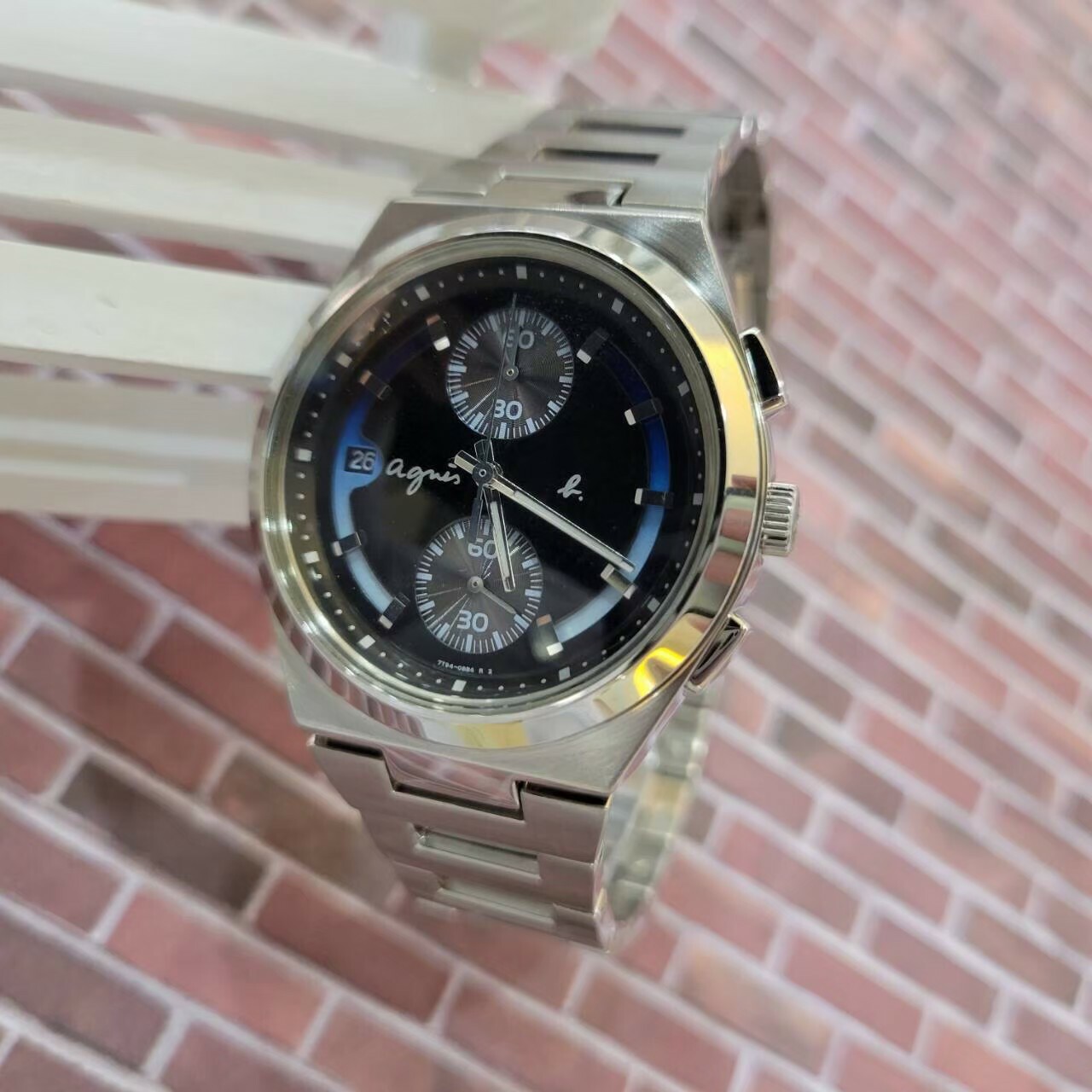 【agnes b.】 紳士兩眼計時男錶 7T94-0AX0B 38mm  現代鐘錶