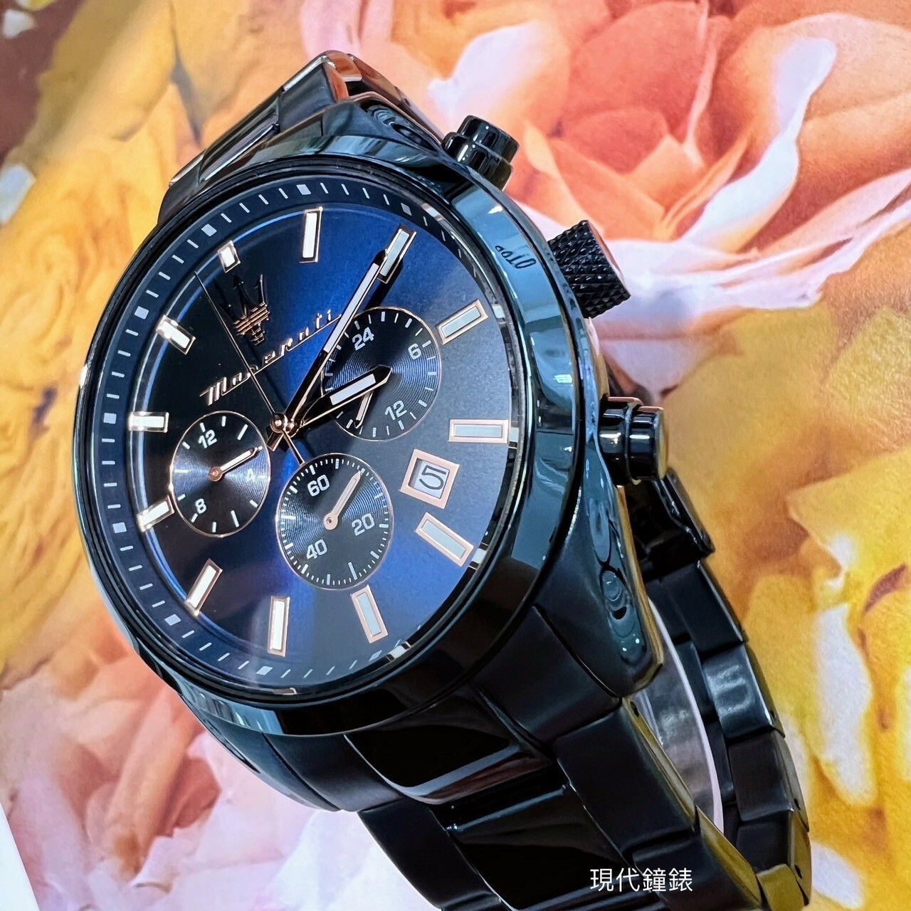 【Maserati 瑪莎拉蒂】爵士雙時區三眼腕錶R8873626003 43mm 現代鐘錶