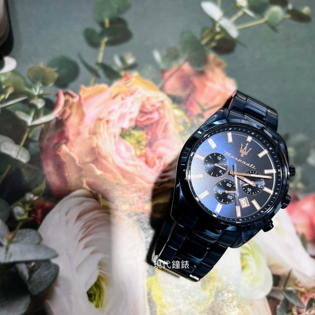 【Maserati 瑪莎拉蒂】爵士雙時區三眼腕錶R8873626003 43mm 現代鐘錶