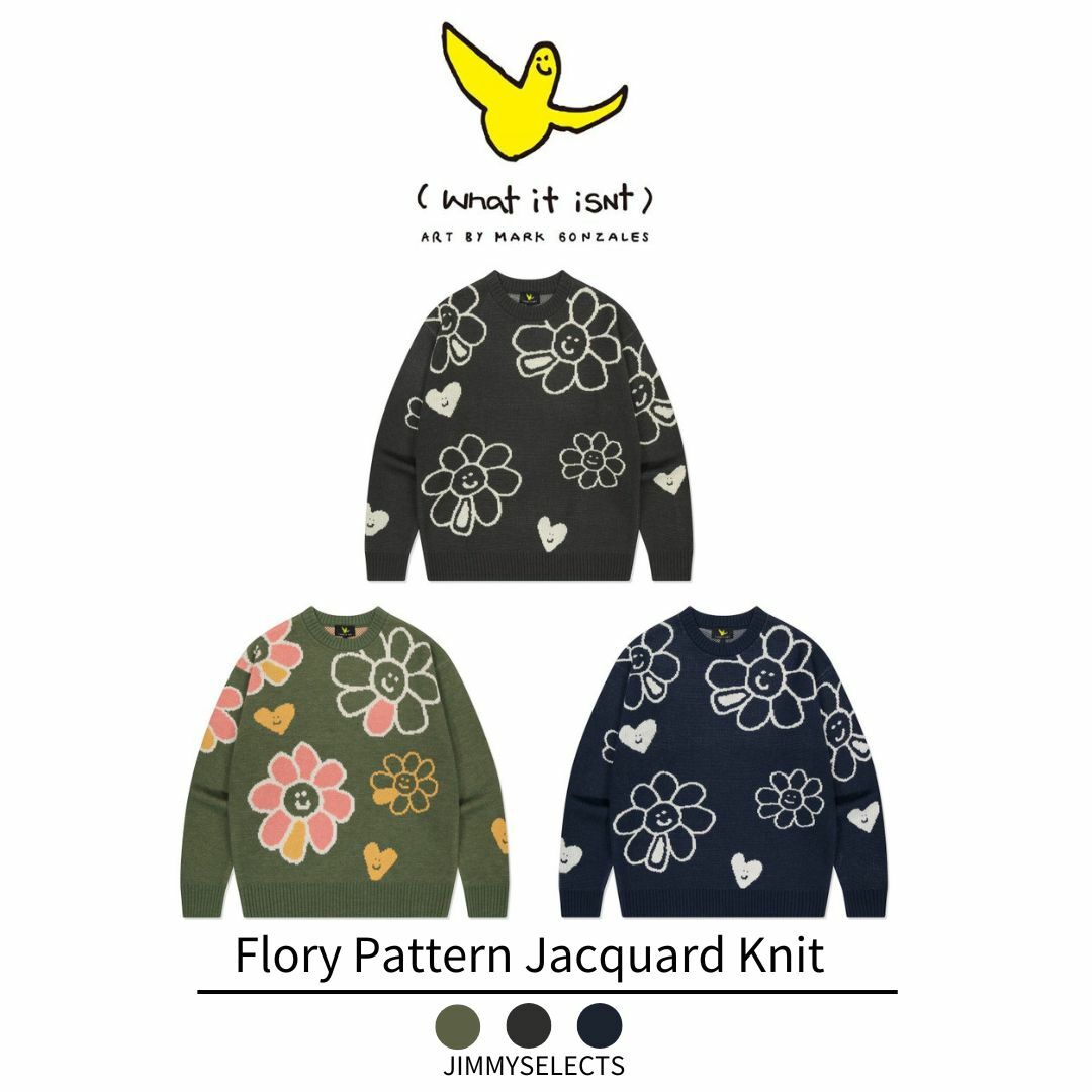 WHAT IT ISN'T 小天使Flory Pattern Jacquard 針織長袖MG2303KT1
