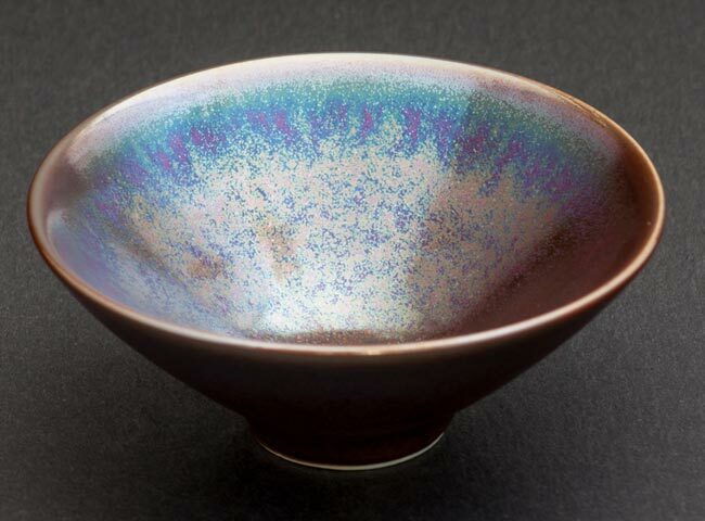 鹿港窯禮品館│辛可窯 曜變藍紫金天目-小斗笠杯