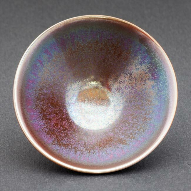 鹿港窯禮品館│辛可窯 曜變藍紫金天目-小斗笠杯