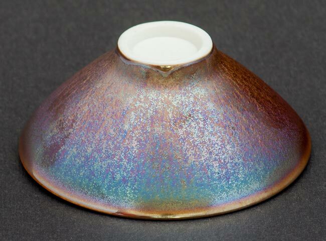 鹿港窯禮品館│辛可窯 曜變藍紫金天目-小斗笠杯